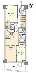 グランカーサ溝の口 2LDKの間取図画像