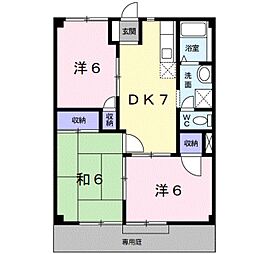ＭハイツII 1階3DKの間取り