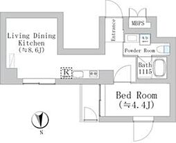 コートブリーズ板橋西台 1階1LDKの間取り