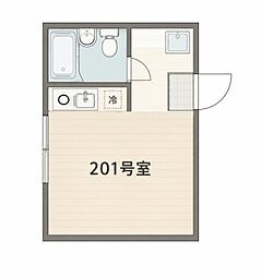 ロッソ新大久保C ワンルームの間取図画像
