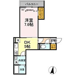 ルミナーレ 2階1DKの間取り