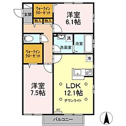 コンフォール 2LDKの間取図画像