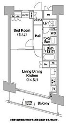 コンフォリア芝浦バウハウス 1LDKの間取図画像