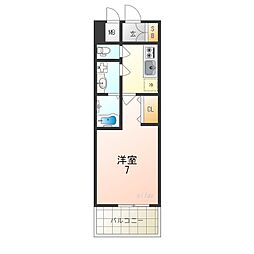 JR東西線 御幣島駅 徒歩10分の賃貸マンション 8階1Kの間取り