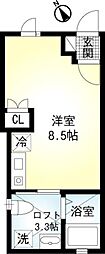 リブレ浜町 3階ワンルームの間取り