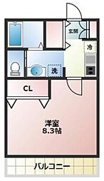 アニーサ.ケー 2階1Kの間取り