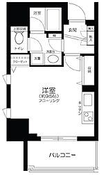 ダイナシティ王子 4階ワンルームの間取り
