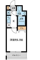 都営新宿線 大島駅 徒歩4分の賃貸マンション 8階1Kの間取り