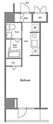 ルクレ西新宿 10階ワンルームの間取り