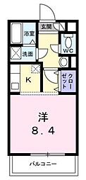 プラザY.K ワンルームの間取図画像