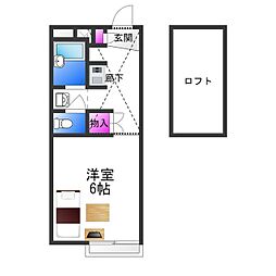 レオパレスコーラルパート2 1Kの間取図画像
