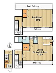 グリーンパーク西橋本 1LDKの間取図画像