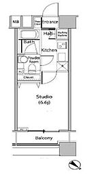 ファーストリアルタワー新宿 1Kの間取図画像