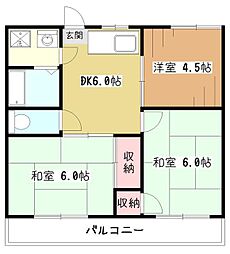 グリーンヒルタカハシ 1階3DKの間取り