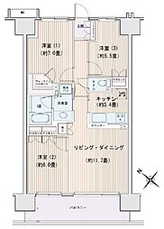 エスティメゾン豊洲レジデンス 11階3LDKの間取り