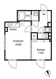 グランパセオ市谷仲之町 3階1LDKの間取り