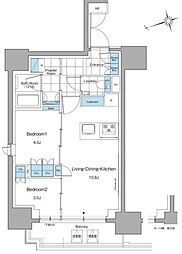ルフォンプログレ本郷三丁目 2LDKの間取図画像
