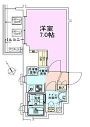 門前仲町レジデンス参番館 1Kの間取図画像