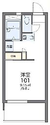 レオパレスブライト 1Kの間取図画像