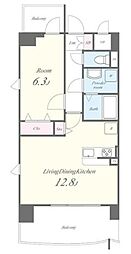 プリマベーラ大崎 5階1LDKの間取り