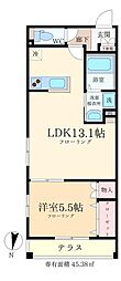 メゾンフローラ 1LDKの間取図画像