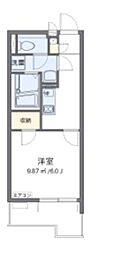 クレイノエスポワールK 1Kの間取図画像