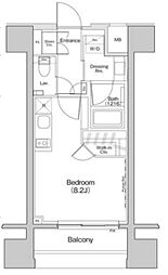 ザ・パークハビオ荏原中延プレイス ワンルームの間取図画像