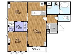 WJ・W-26 2LDKの間取図画像