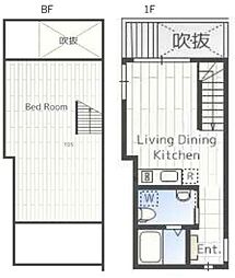 LAPiS西新宿 1階1LDKの間取り