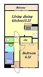 エスペランサ 4階1LDKの間取り