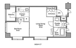 レジディアタワー中目黒 3階1LDKの間取り