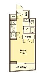 FLAT-S 3階ワンルームの間取り
