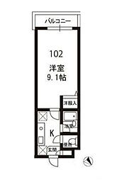 ガーデンヒルズ麻生 1Kの間取図画像