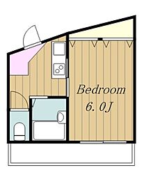 コスモ生田 3階ワンルームの間取り