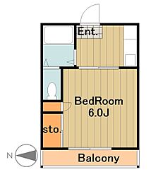 JR横浜線 相原駅 バス16分 上大戸下車 徒歩1分の賃貸マンション 1階1Kの間取り
