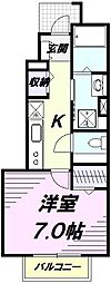 フェリーチェ 1階1Kの間取り