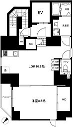 クリアルプレミア恵比寿 4階1LDKの間取り