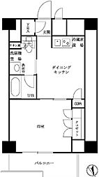 京急本線 六郷土手駅 徒歩2分の賃貸マンション 8階2DKの間取り