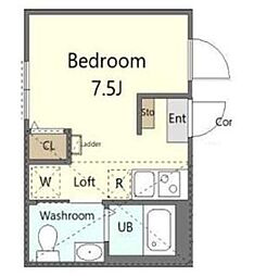 TOKYO HANEDA north 3階ワンルームの間取り