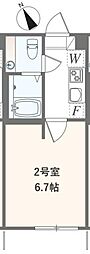 アザーレ・バモス登戸2 1Kの間取図画像
