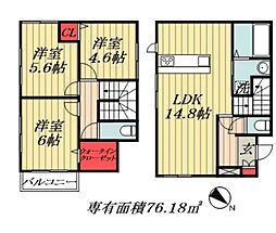 JR総武線 市川駅 徒歩19分の賃貸一戸建て 1階3LDKの間取り
