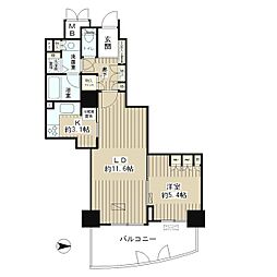 ゲートシティ大崎サウスパークタワー 1LDKの間取図画像