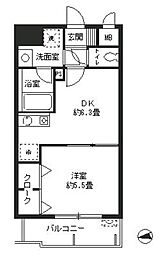 ラフィーネ港北 1DKの間取図画像