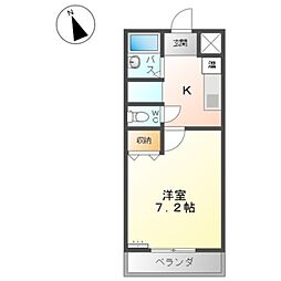 JR弥彦線 北三条駅 徒歩20分の賃貸マンション 2階1Kの間取り