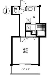 メゾンカスガ 1Kの間取図画像