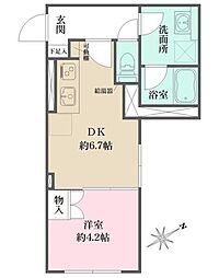 Fika大井町 1DKの間取図画像