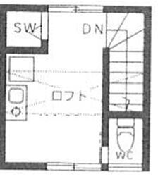 グランドソレイユ東雪谷 2階ワンルームの間取り
