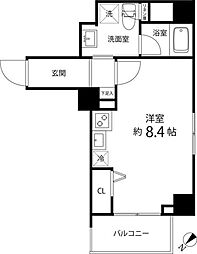 ハイリーフ上野 3階ワンルームの間取り