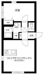 ＨＡＳ高円寺 3階1LDKの間取り