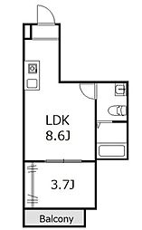 ひなたと春風のラテ 1LDKの間取図画像